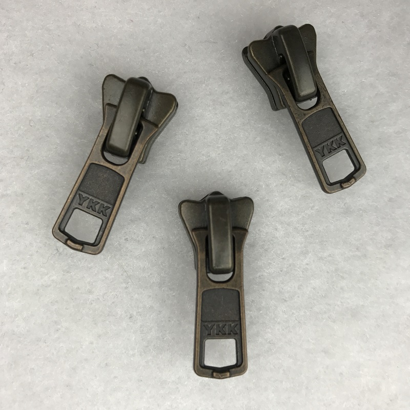 #5 Zipper Pulls Antique Bronze Metal Zipper Pull 25pcs Bulk Nylon Coil  Brass Zipper Slider for Purses Bag Sewing RuiDaTeng