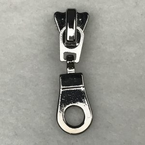 Zipper Pull for #5 Coil Zipper - Silver Rectangular