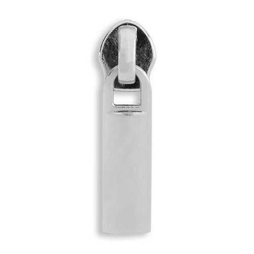 ZlideOn 4C-2 Silver with Straight Puller Zip Zipper Pull